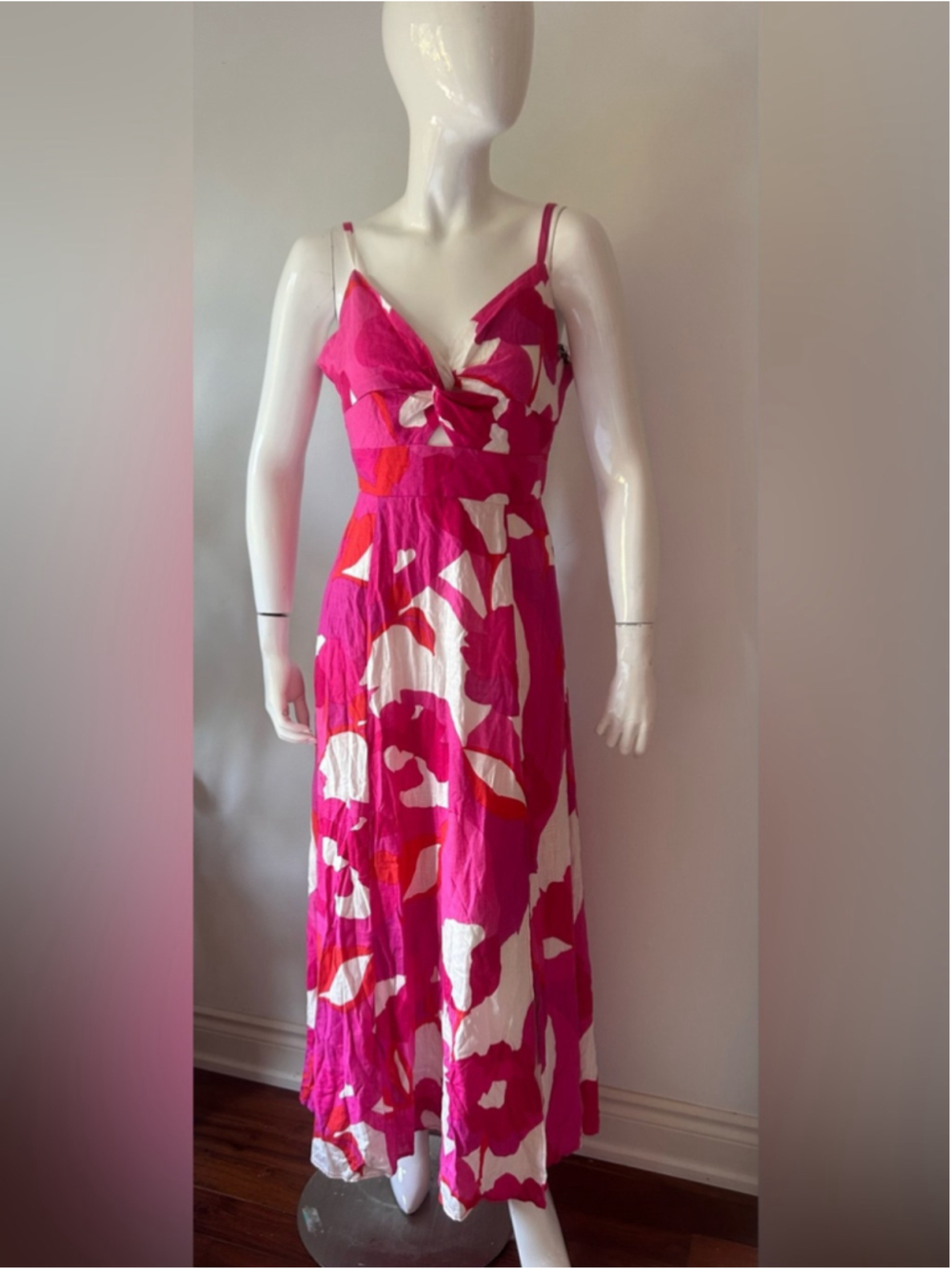 1. State Fuchsia and White Abstract Print Maxi Dress - Picture 2 of 7